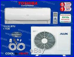 12,000 BTU Ductless Air Conditioner Heat Pump Mini Split 110V 1 Ton With//Kit