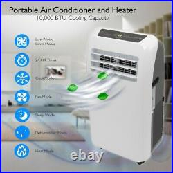 10,000 BTU Portable Air Conditioner Cool & Heat, Dehumidifier A/C Fan + Remote