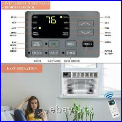 10,000BTU Window-Mounted Air Conditioner LED Display Remote Control Timer White