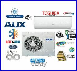 12,000 BTU Ductless Air Conditioner, Heat Pump Mini Split 110V 1 Ton WithKit&WiFi