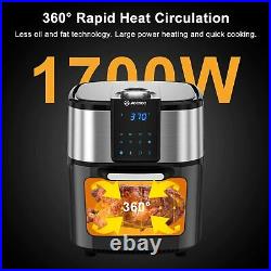 12.7QT Large Capacity MOOSOO Air Fryer Oven 1700W 8-in-1 LED Display Touchscreen