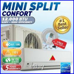 12000 BTU Mini Split Confort System Ductless AC Heat Pump 110V