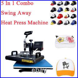 12X155 in1 Combo Heat Press Transfer Printing Machine DIY Mug T-Shirt Hat Plate