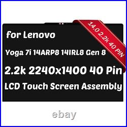 14 for Lenovo Yoga 7i 14IRL8 Gen 8 82YM 2.2K Non-OLED LCD Touch Screen Assembly