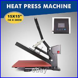 15'' x 15 Clamshell Heat Press Machine Digital Sublimation Transfer DIY T-shirt