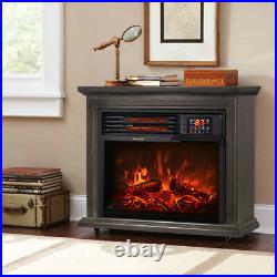 1500W Electric Fireplace Heater Firebox Infrared Flame Timer with Remote Control