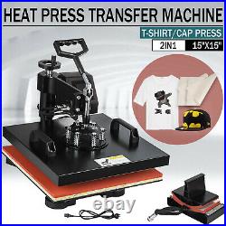 15x15 2 IN 1 Combo T-Shirt Heat Press Transfer Machine Sublimation Swing Away