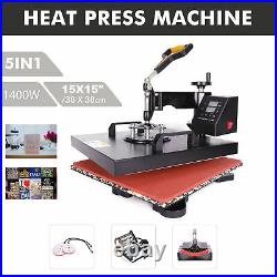 15x15 5 IN 1 Combo T-Shirt Heat Press Transfer Machine Sublimation Swing Away
