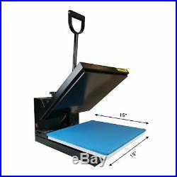 15x15 Clamshell Heat Press Machine + Sublimation Paper for T-Shirt Clothes US