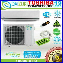 18000 BTU Air Conditioner Mini Split 19 SEER INVERTER AC Ductless Only Cold 220V