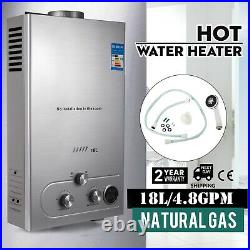 18L Natural Gas Hot Water Heater 5GPM On-Demand Tankless Instant Boiler + Shower