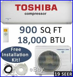 19 SEER 18000 BTU Ductless Air Conditioner Heat Pump Mini Split 1.5 TON + KIT