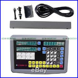 2 Axis Digital Display Readout DRO 2 Linear Scale Travel Mill Milling Machine