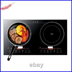 2400W Digital Display Electric Dual Induction Cooker Cooktop Touch Type Keys New