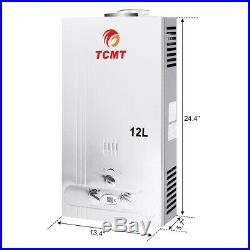3.2 GPM 12L Natural Gas Hot Water Heater Stainless Steel Tankless Instant Boiler