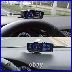 3.5'' Double Screen OBD2+GPS Gauge HUD Head-Up LCD Speedometer Turbo RPM Alarm