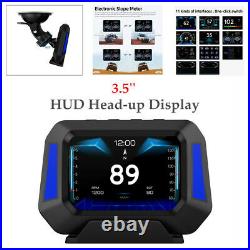 3.5'' HUD Head-up Display OBD2+GPS Car Truck Digital Display Speed Projector