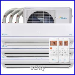 36000 BTU Tri Zone Ductless Mini Split Air Conditioner (2x9000BTU + 1x18000BTU)