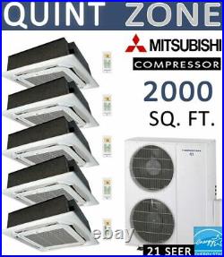 45000 BTU Ductless Mini Split Air Conditioner Heat Pump 9k x 5 CEILING CASSETTE