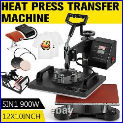 5 in 1 Heat Press Machine Digital Transfer Sublimation For T-Shirt Mug Hat
