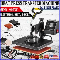 5 in 1 Heat Press Machine Digital Transfer Sublimation T-Shirt /Mug/Plate Hat