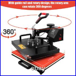 5in1 Heat Press Machine Digital Transfer Sublimation for Cap T-Shirt Mug 15x11