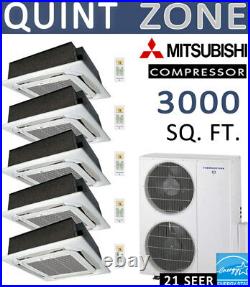 60k BTU Ductless Mini Split Air Condition Heat Pump 12kx5 CEILING CAS/No lineset