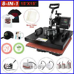 8 in 1 Heat Press Machine 15x15 Combo Digital Transfer Sublimation T-Shirt Mug