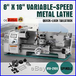 8x16 Mini Metal Lathe Variable-Speed 0-2250RPM 750W BenchTop Digital Display