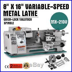 8x16 Mini Metal Lathe Variable-Speed 50-2500RPM 750W Bench Top Digital Display