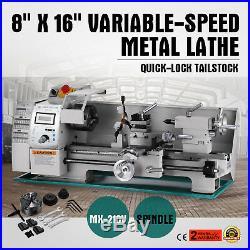 8x16 Mini Metal Lathe Variable-Speed 50-2500RPM 750W BenchTop Digital Display
