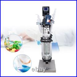 90W Digital Display Lab Glass Reactor Jacketed Reaction Vessel Efficient Reflux