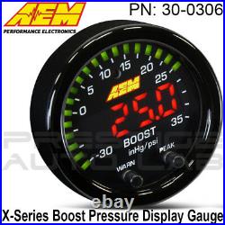 AEM 30-0306 X-Series Boost Pressure Display Gauge -30 35 PSI / Bar -1 2.5