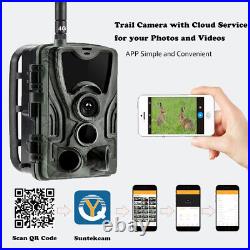 APP Cloud Service 4G Trail Camera 4K Live Wildlife Hunting Cellular Wireless Cam