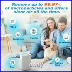 Air Purifier for Large Room Allergies Pet Hair, Smoker, Mold, Double HEPA Filter