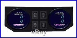 Air Ride Suspension Manifold Valve Two Dual Digital Air Gauges Panel 4 Switches