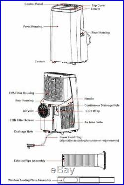 Avenger Portable Air Conditioner With Remote 14,000 BTU With Heater