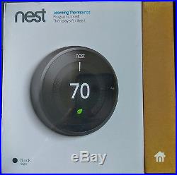 BRAND NEW SEALED Nest 3rd Generation Learning Thermostat Black T3016US