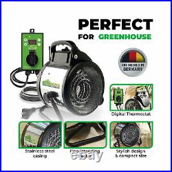 Bio Green PAL 2.0/USDT Palma Greenhouse Heater with Digital Thermostat, 120 Sq Ft