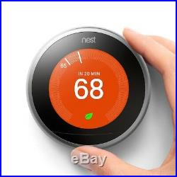 Brand New Nest T3007ES Learning Thermostat 3rd Generation. Stainless Steel