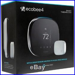 Brand New ecobee4 WiFi Thermostat with Room Sensor and Built-In Alexa Voice