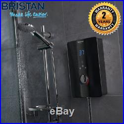 Bristan Bliss 3 9.5KW Electric Shower with Digital Display in Black + Kit BL395B