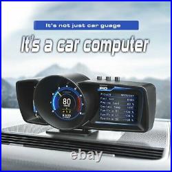 Car HUD OBD+GPS Head Up Display Auto Digital Gaug Speedometer Turbo RPM Alarm US