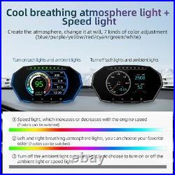 Car Hud OBD2+GPS Head Up Display Smart Gauge Digital Odometer LCD Display Meter