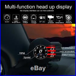 Car OBD2 Gauge HD LCD Screen HUD Head-Up Digital Display Boost Data Scan Tool