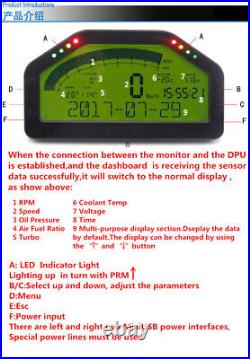 Car Race Dash Digital LCD Display Gauge Meter Bluetooth Full Sensor Set 9000RPM