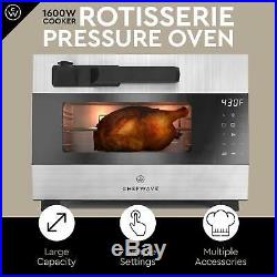 ChefWave Digital Pressure Oven & Rotisserie, 27qt, 1600W Heating & Accessories