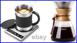 Coffee Mug Warmer & Mug Set, Electric 24 Watt, Touch Tech & LCD Digital Display