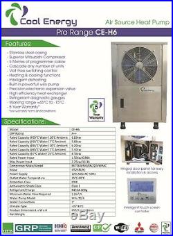 Cool Energy CE-H12 11.8kW MITSUBISHI POWERED AIR SOURCE HEAT PUMP WATER HEATER 