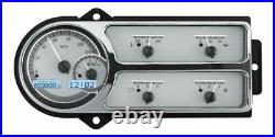 Dakota Digital 48-50 Ford PU Gauge Silver Alloy White Display VHX-48F-PU-S-W